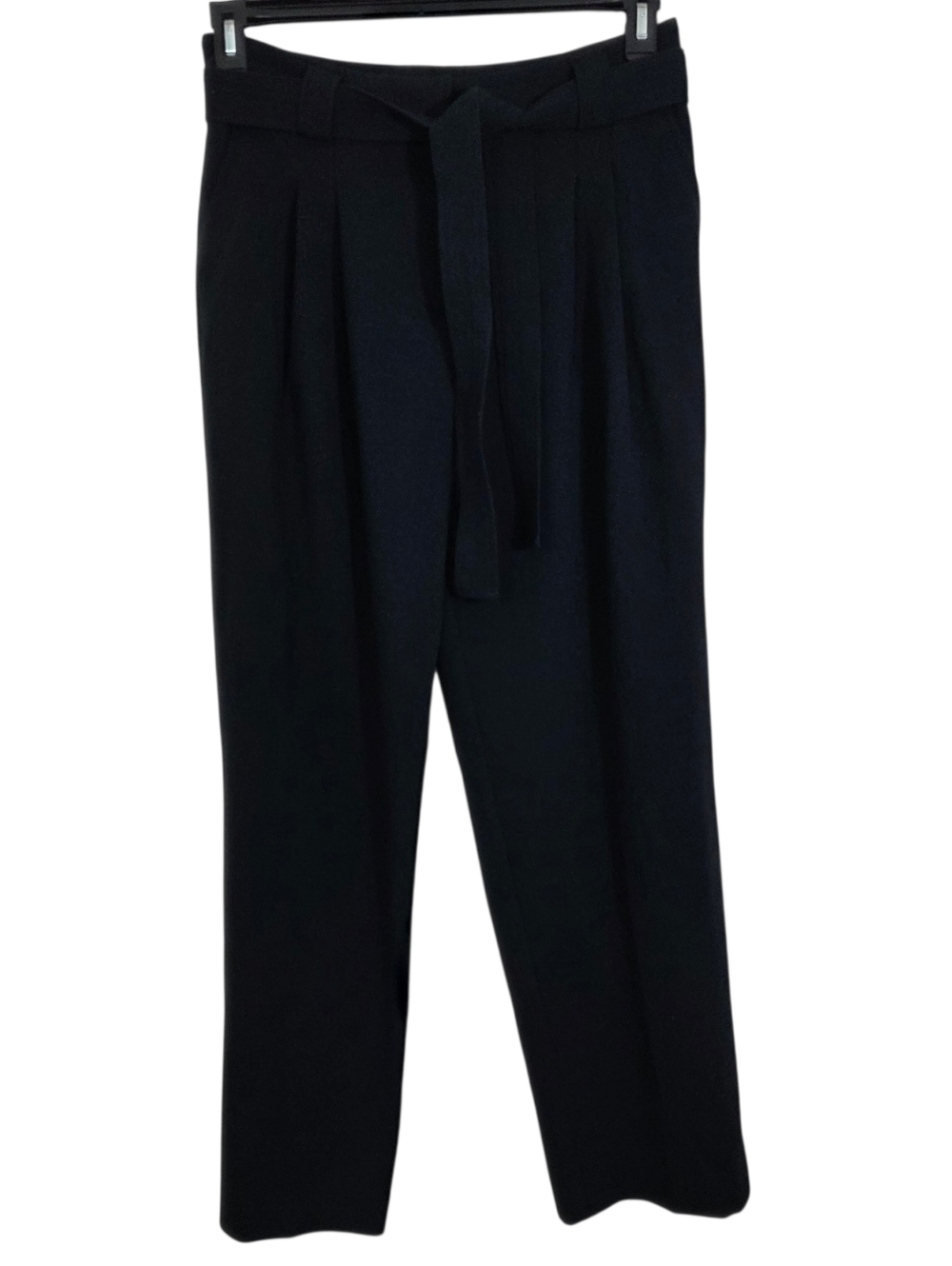 Anthropologie Maeve Pants Navy Blue High Rise Tailored Belted Trouser Size 6